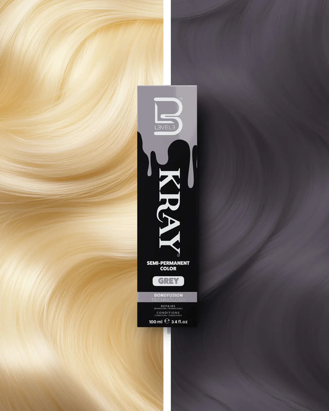 Kray Color Semi Permanente per Capelli Level 3 Grey 100 ml