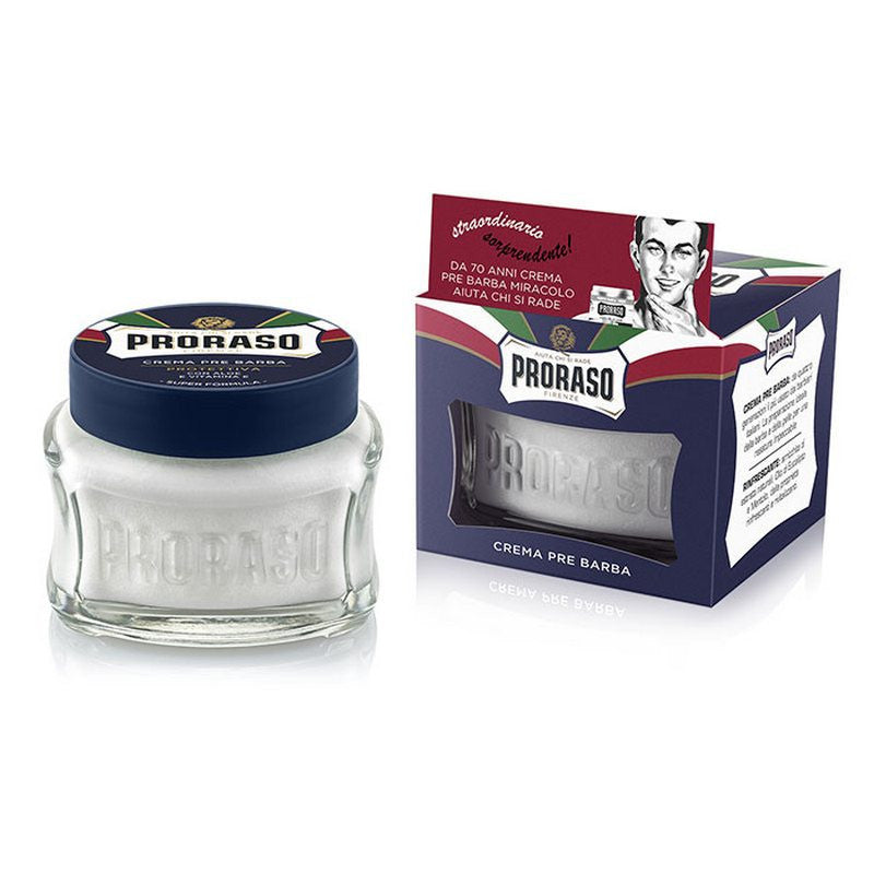 Crema Pre Barba Protettiva Aloe e Vitamina E Proraso Linea Blu 100 ml.