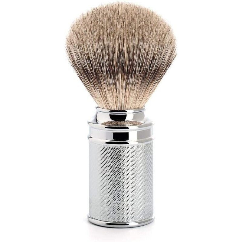 Pennello da Barba in Tasso Manico Acciaio Inox Silver Mat Muhle Rocca