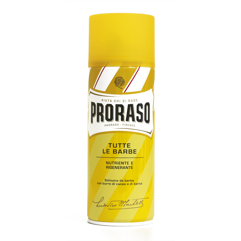 Schiuma da Barba Burro Cacao e Karite Proraso Linea Gialla 400 ml.