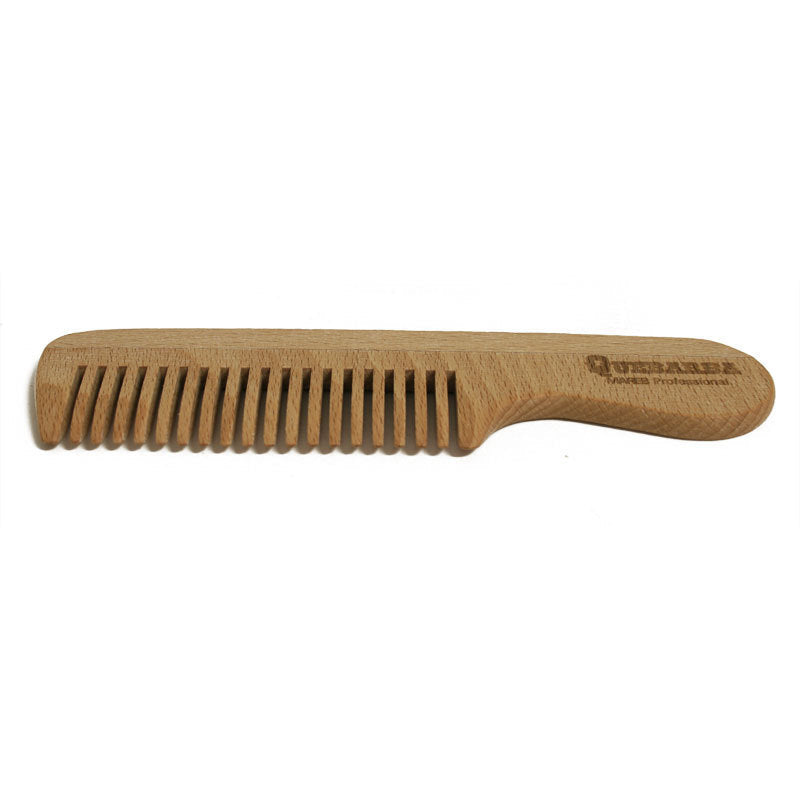 Pettine Legno per barba con manico Quebarba