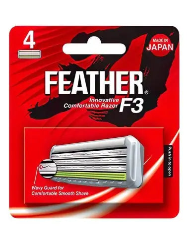 Lame per rasoio F3 Feather Trilama confezione da 4 lame